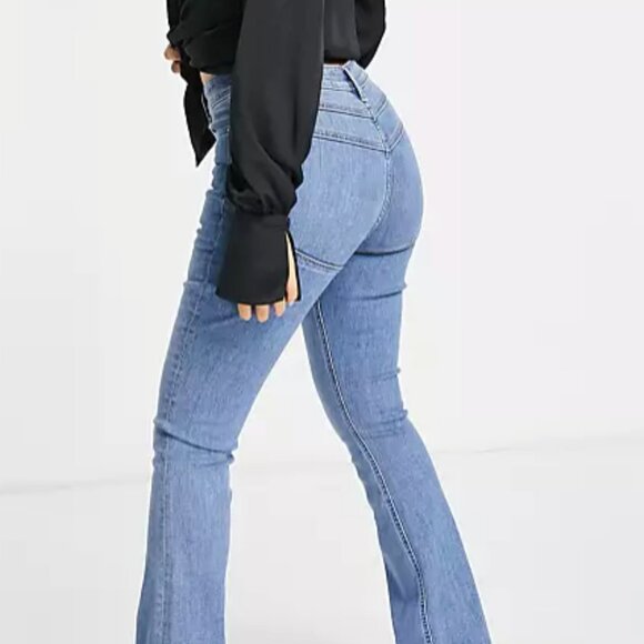 ASOS Petite High Rise Lift and Contour Flare Jeans - Size 28 - Picture 1 of 5